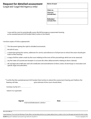 Request for Detailed Assessment
