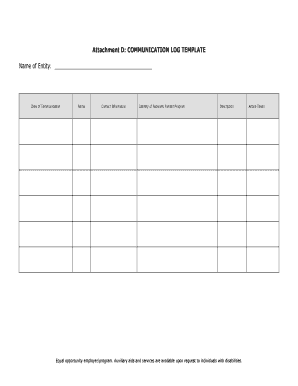 Communication Log Template
