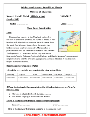 Examen sur l'Algérie