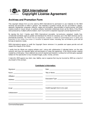 ISEA International Copyright License Agreement