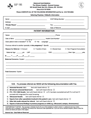 Maternal-Fetal Medicine Referral Form