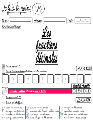 Feuille de travail sur les fractions
