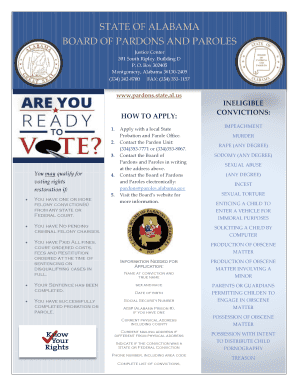 Alabama Pardon and Parole Application