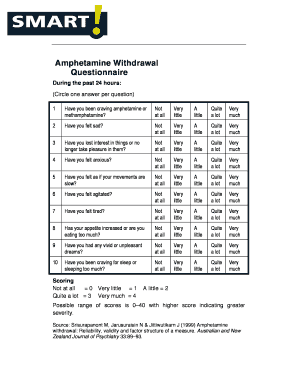 Amphetamine Withdrawal Questionnaire