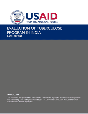 Evaluation of Tuberculosis Program in India: PATH Report - pdf usaid