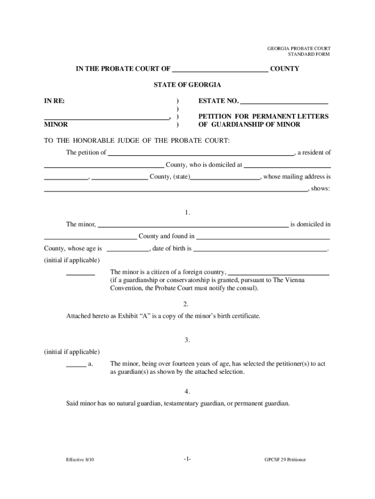 georgia guardianship minor Preview on Page 1