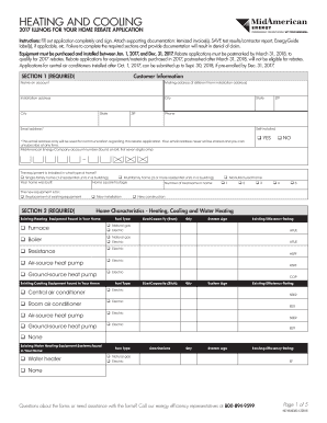 2017 Illinois Heating and Cooling Rebate Application