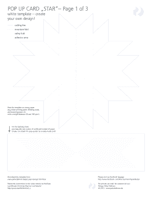 Fillable Online POP UP CARD STAR Page 1 of 3 Fax Email Print - pdfFiller