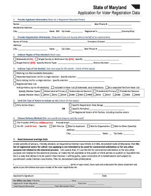 Maryland Voter Registration Data Application