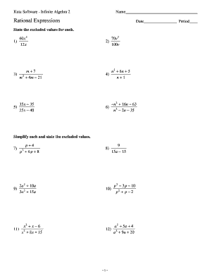 Algebra 2 Rational Expressions Worksheet