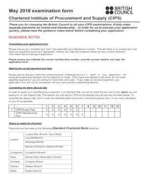 CIPS May 2018 Examination Form