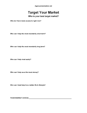 Target Market Analysis Form