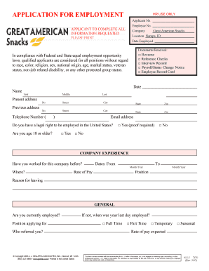 Employment Application Form