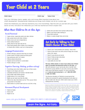 Child Development Milestones Checklist