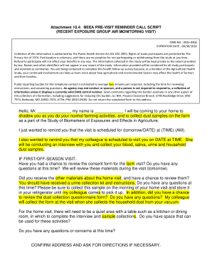 Pre-Visit Reminder Call Script