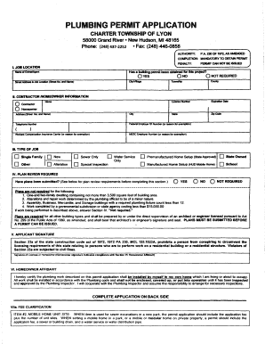 Plumbing Permit Application