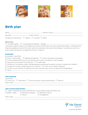 Birth Plan Form