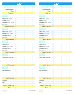 GOLO Meal Plan Template