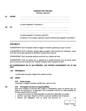 Contrat de travail (directeur général)