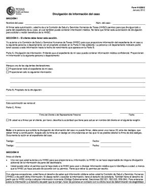 Formulario de Divulgación de Información del Caso