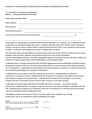 HIPAA Medical Records Release Authorization