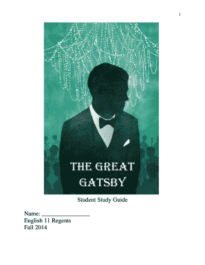Fillable Online The Great Gatsby Student Study Guide Fax Email Print ...