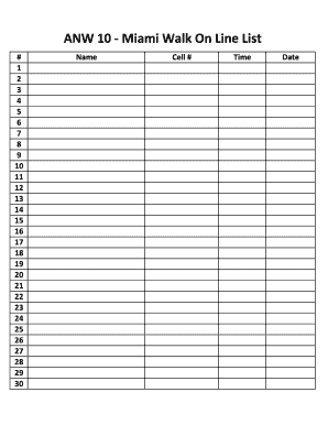 Miami Walk On Line List