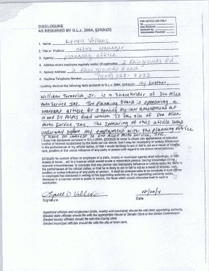 Massachusetts Disclosure Form