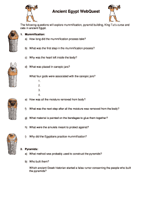 Fillable Online ancient egypt webquest pdf Fax Email Print - pdfFiller