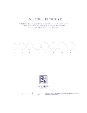 Fillable Online Ring Size Guide Use String, Paper or a Ruler to Find Your Ring ... Fax Email ...