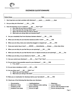 Dizziness Questionnaire