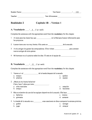 Examen del capítulo 1B
