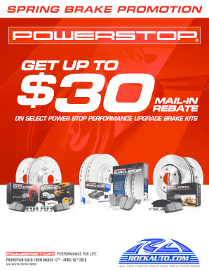 Power Stop Brake Kit Mail-In Rebate Form