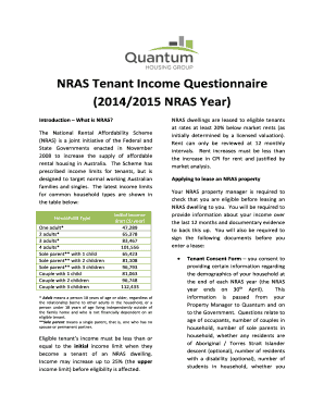 NRAS Tenant Income Questionnaire