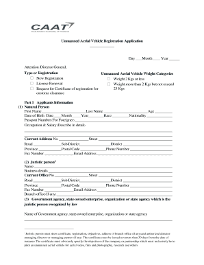 Unmanned Aerial Vehicle Registration Application