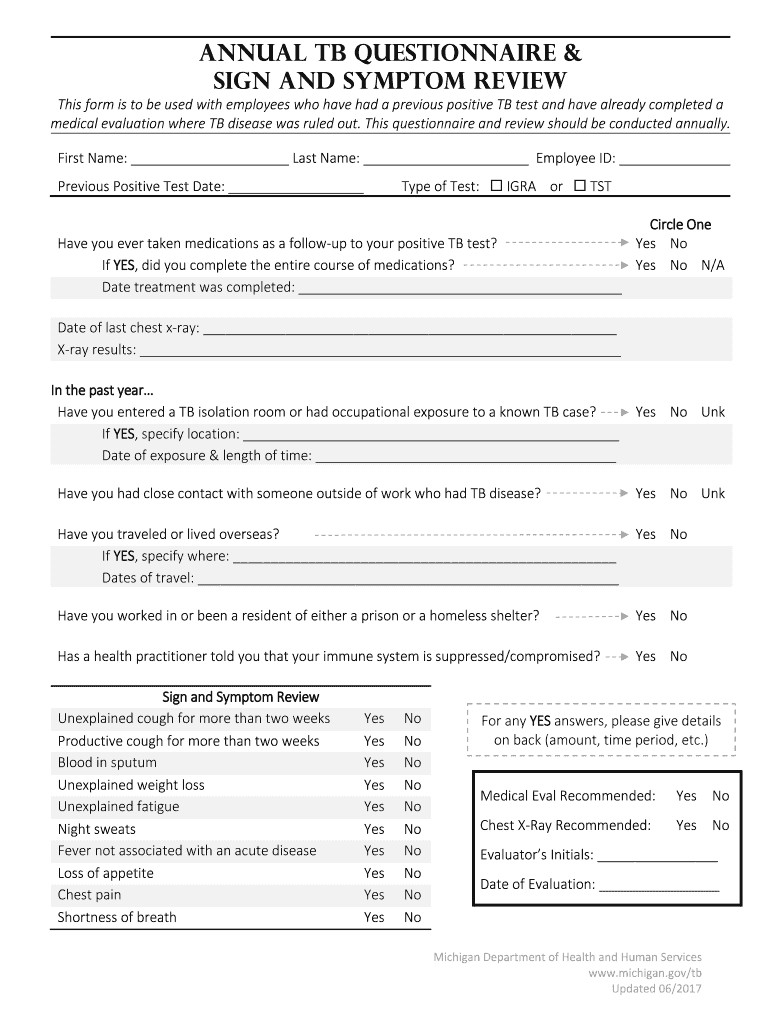 Blank Free Printable Tb Test Form Printable Templates