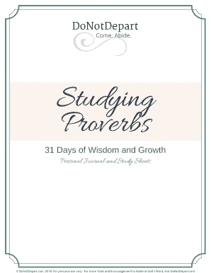 Proverbs Study Journal Template