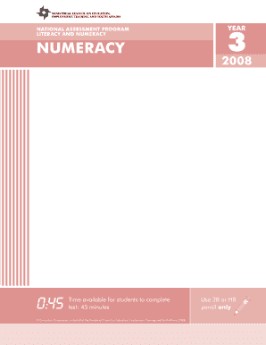Year 3 Numeracy Test 2008
