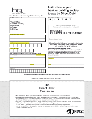 UK Direct Debit Instruction Form