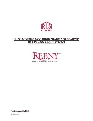 fillable online rls universal co brokerage agreement rules and rebny form