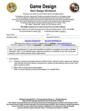 Game Design Merit Badge Workbook