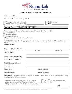 Application for Employment