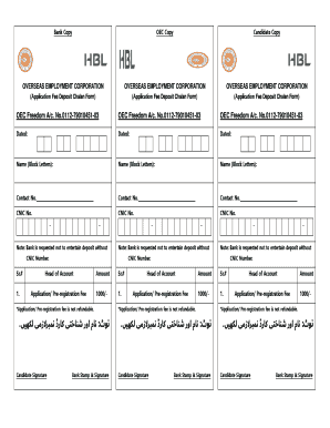 OEC Application Fee Deposit Chalan Form