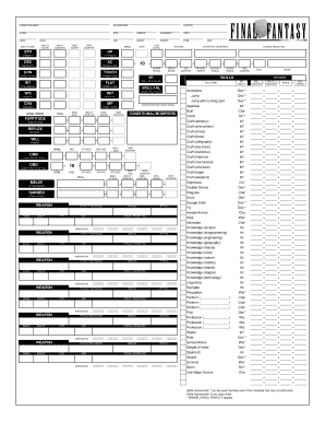 Dungeons & Dragons Character Sheet