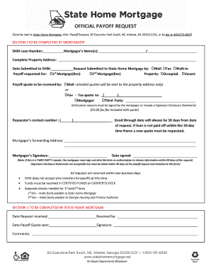 Official Payoff Request Form