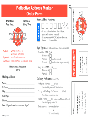 Reflective Address Marker Order Form
