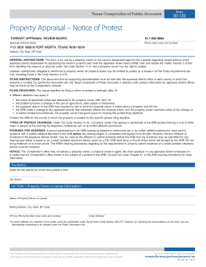 Texas Property Appraisal Notice of Protest Form 50-132
