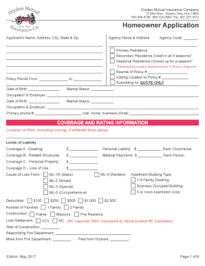 Homeowner Insurance Application
