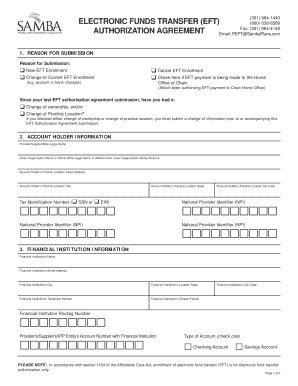 Electronic Funds Transfer Authorization Agreement