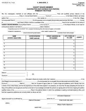 Illinois County Board Member Primary Petition